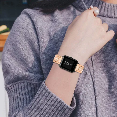 Miniatura 8 de FitTurn Bandas brillantes de joyería compatibles con Cubitt CT2/CT2S Band para hombres y mujeres, pulsera de diamantes de imitación de diamante, Oro