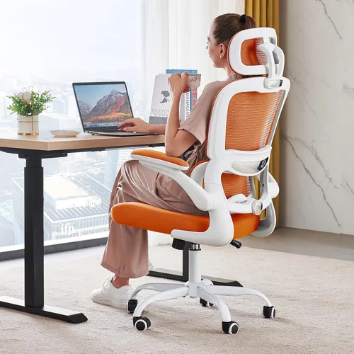 Miniatura 25 de TRALT Silla de oficina ergonómica, silla de escritorio de malla para el hogar de 330 libras, sillas de escritorio de oficina con ruedas, cómodas