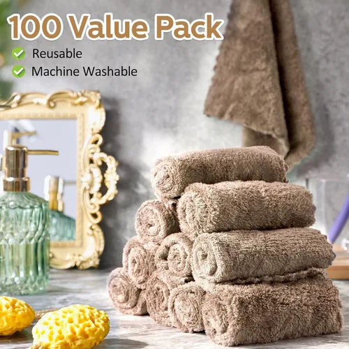Miniatura 7 de Newwiee 100 piezas de toallas de lavado de secado rápido para baño, toallas de 12 x 12 pulgadas, toallas faciales de microfibra suaves, paños