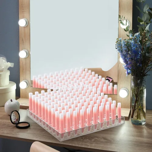 Miniatura 6 de Mumufy Soporte para lápiz labial, organizador de acrílico transparente, organizador de brillo de labios, estuche de plástico para cosméticos