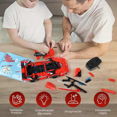 Miniatura 4 de GAMZOO Juguete RC Mejores Regalos de Cumpleaños para Niños y Niñas de 6 7 8 9 10 11 12 Años de Edad 2 en 1 Coche de Carreras con Control Remoto Rojo
