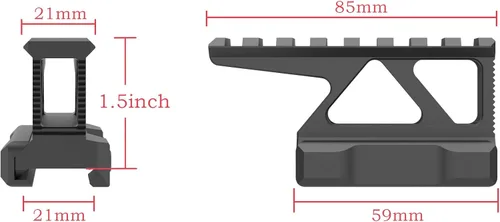 Miniatura 3 de Picatinny Rail Riser Mount 1.50" Altura 3.5" Largo 8-Slot (YZ150-8)