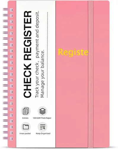 Miniatura 11 de Registros de cheques para chequera personal, libro de registro de cheques grande en espiral, planificador de presupuesto con registro de cheques