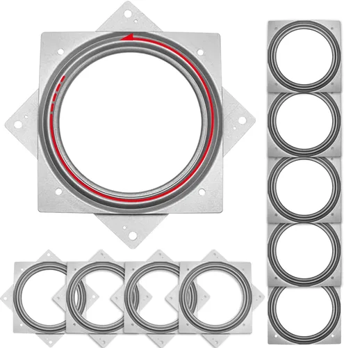 Miniatura 8 de Paquete de 5 placas giratorias cuadradas de 500 libras de capacidad de 6 pulgadas, placa giratoria Lazy Susan de 6 pulgadas, rodamientos de placa