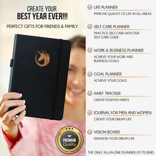 Miniatura 3 de Life Planner - Agenda diaria, semanal y mensual sin fecha con sección de presupuesto, un viaje de 12 meses para aumentar la productividad