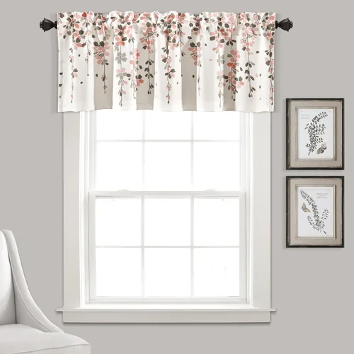 Miniatura 11 de Lush Decor Cenefa para ventana con filtro de luz, colección Weeping Flower, juego de cortinas, un par, 52" de ancho x 95" de largo + 2" de cabecera