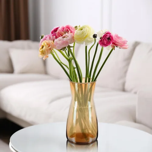 Miniatura 5 de Thenshop 10 Piezas Jarrones de Flores Transparentes de 8'' de Alto Boca Ancha Cristal de Vidrio Bohemio Decorativo para Centros de Mesa Jarrones