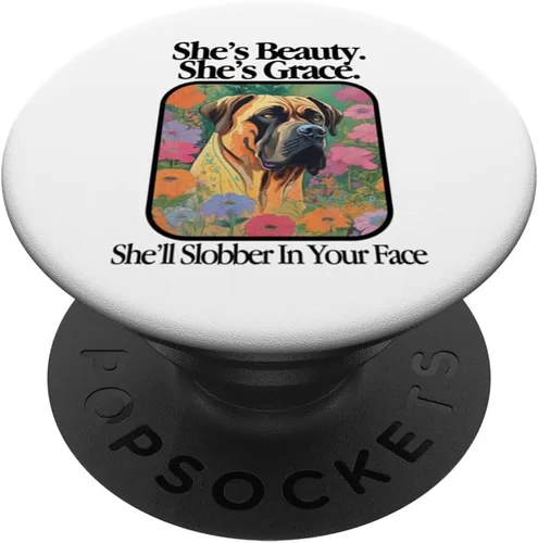 Miniatura 6 de Divertido mastín sarcástico de toro perro Slobber Lover Canine Puppy PopSockets MagSafe PopGrip para iPhone