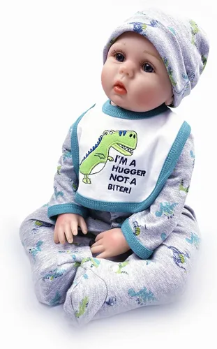Miniatura 7 de Reborn Baby Dolls Ropa de niño de 22 pulgadas Accesorios de traje de dinosaurio 5 piezas Set Fit 20-22 pulgadas Bebé recién nacido muñeca ropa bebé