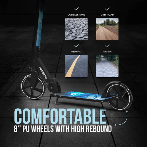 Miniatura 6 de APOLLO Patín plegable para adultos, adolescentes y niños a partir de 6 años con ruedas grandes (XXL), scooters plegables con opciones de rueda