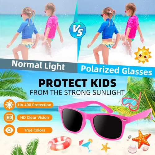 Miniatura 3 de 24 lentes de sol para niños a granel, recuerdos de fiesta para niños y niñas de 3 a 8 años, lentes de sol neón con protección UV400 para verano