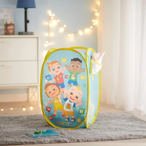 Miniatura 5 de Cocomelon - Cesta desplegable con asas de transporte duraderas, organizador de almacenamiento de ropa y habitación para niños, 21 pulgadas de alto x