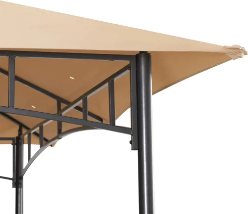 Miniatura 5 de ABCCANOPY Gazebos para patios 8x8 - Gazebo con marco de acero para exteriores para césped, patio trasero, jardín y terraza (beige)