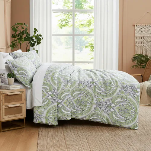 Miniatura 39 de Southshore Fine Living, Inc. Juego de edredón costero individual XL, edredón de plumón alternativo a rayas azules, tamaño individual XL con funda