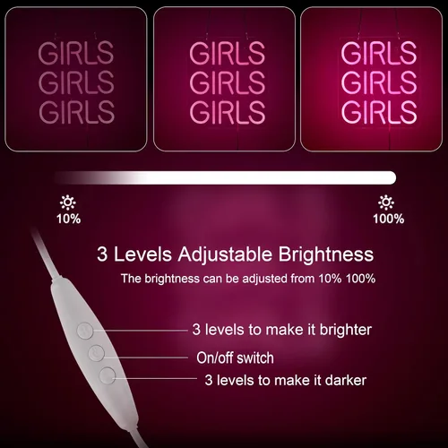 Miniatura 3 de Letreros de neón para niñas, bar de cerveza, hogar, arte, luz de neón LED, luces de neón con regulador para dormitorio, oficina, hotel, pub, café