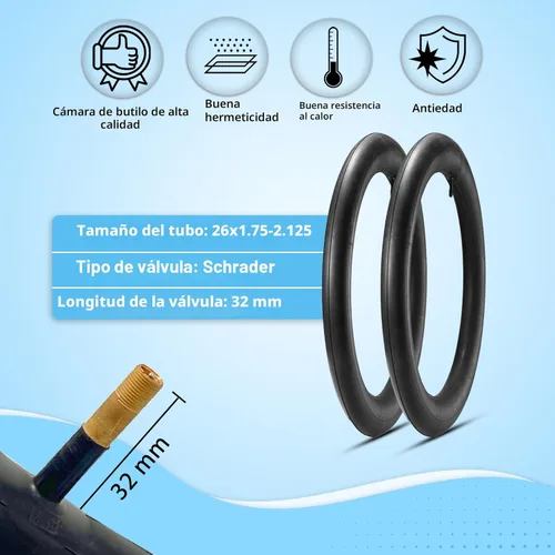 Miniatura 5 de Neumáticos de bicicleta playera de 26x2.125: Juego de reemplazo de MOHEGIA de 2 paquetes de neumáticos plegables de 26 pulgadas con juego de tubos