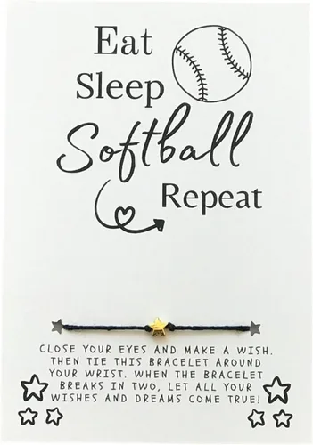 Miniatura 33 de Softball Wish Bracelet, Softball Gift, Team Gift, Softball Card, Graduation, Senior Year, Sports Team Party Favor Gift, Team Wish Gift