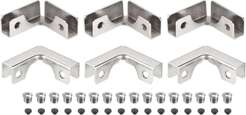 Miniatura 6 de HARFINGTON Clips de fijación de vidrio (2 unidades), soportes de fijación de vidrio en forma de L de 0.118-0.236 in para vitrina y pecera