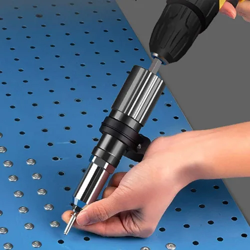Miniatura 5 de Herramienta de remache pop, kit adaptador profesional de remachador inalámbrico, accesorio de taladro de tuerca remachadora para taladro eléctrico