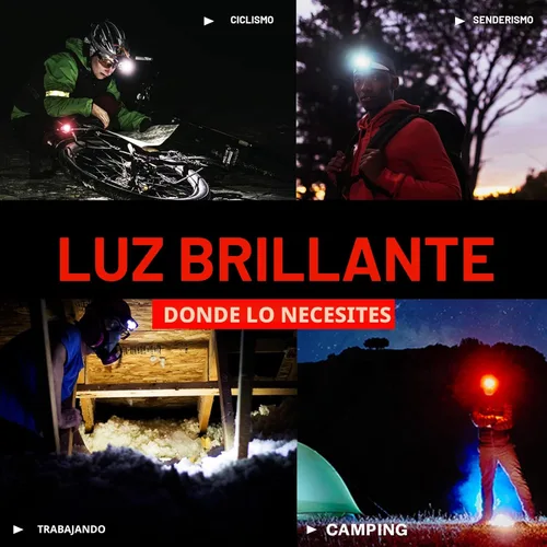 Miniatura 9 de GearLight Paquete de 2 faros LED – Lámparas de cabeza de camping al aire libre con diadema ajustable – Linterna ligera con batería brillante con 7