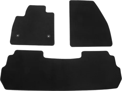 IKON MOTORSPRTS - Alfombrillas compatibles con Cadillac XT5 2017-2024, protector de forro de nailon negro personalizado para automóvil, 1ª 2ª fila,