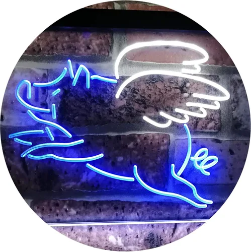 Miniatura 9 de ADVPRO Flying Pig St6s32-i3110-br - Letrero de neón LED de doble color, azul y rojo, 12 x 8.5 pulgadas