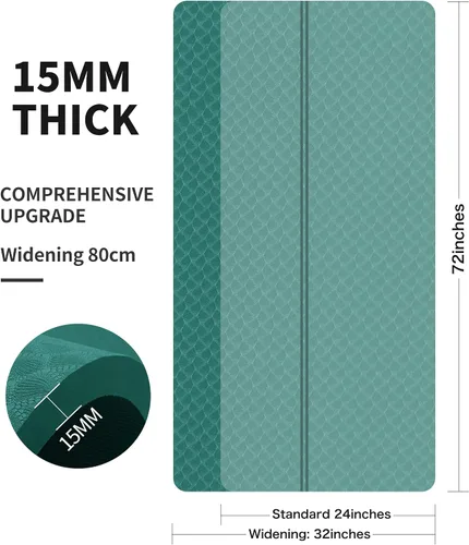 Miniatura 3 de nuveti Tapete Grande para Ejercicios - Tapete de Yoga de 15mm/20mm/30mm de Grosor Tapete de Ejercicios para Fitness, Yoga, Pilates, Estiramientos