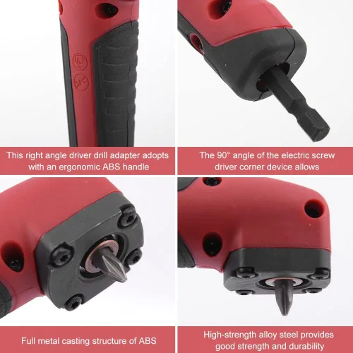 Miniatura 4 de 2 unids accesorio de ángulo recto destornillador eléctrico reparación dispositivo de esquina de 90 grados destornillador adaptador de enchufe