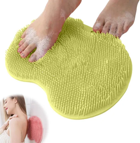 Miniatura 12 de Alfombrilla Exfoliante para Pies de Ducha con Ventosas Antideslizantes, Almohadilla de Limpieza para Pies y Espalda, Almohadilla de Baño Exfoliante