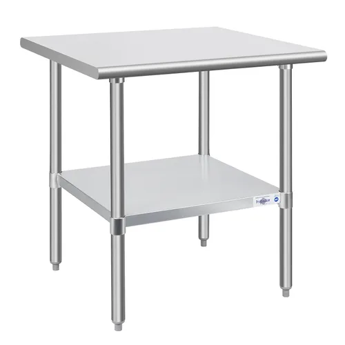 Miniatura 11 de Profeeshaw mesa de trabajo, de uso comercial, de acero inoxidable NSF con protector contra salpicaduras y estante inferior, para cocina, restaurante