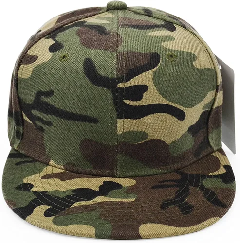 Miniatura 4 de UltraKey Gorra de ala plana, gorra de béisbol de camuflaje militar del ejército de camuflaje de Hip Hop Flat Bill Plain Snapback Sombreros