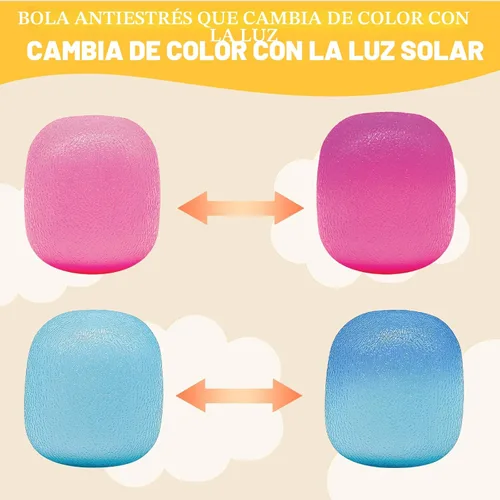 Miniatura 2 de Juguetes para ansiedad, pelotas antiestrés para niños y adultos, cambian de color con el sol, bola de masa de tiro lento, juguetes para ansiedad