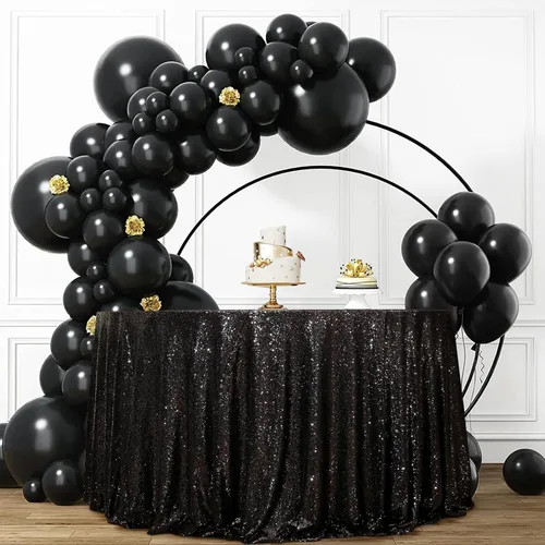 Miniatura 43 de PartyDelight Mantel de lentejuelas redondo de 50 pulgadas, color dorado claro, adorno de mesa para decoración de bodas, fiestas, cumpleaños