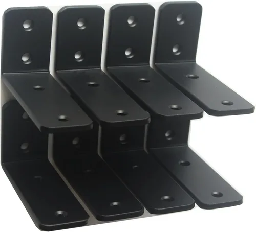 Miniatura 24 de Paquete de 2 soportes de estante en L de 6 pulgadas de largo x 4 pulgadas de alto x 1.5 pulgadas de ancho, 5 mm de grosor, soportes de estante