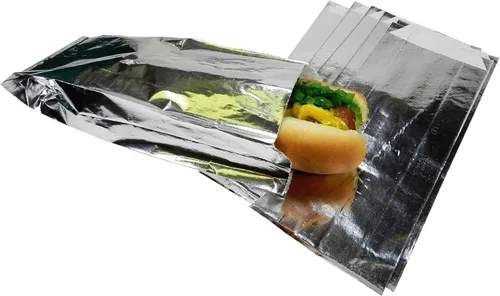 Regency Wraps Bolsas resistentes a la grasa, bolsas forradas con papel de aluminio para retener el calor, perfectas para perros calientes, burritos