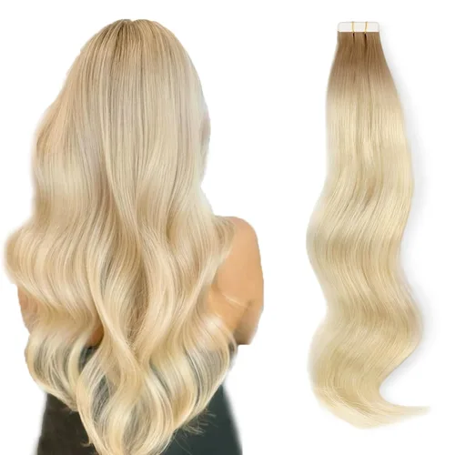 Miniatura 44 de ABH AMAZINGBEAUTY HAIR Extensiones de cinta de cabello humano Remy real, Remi, extensiones de cabello negro con pegamento en trama de piel