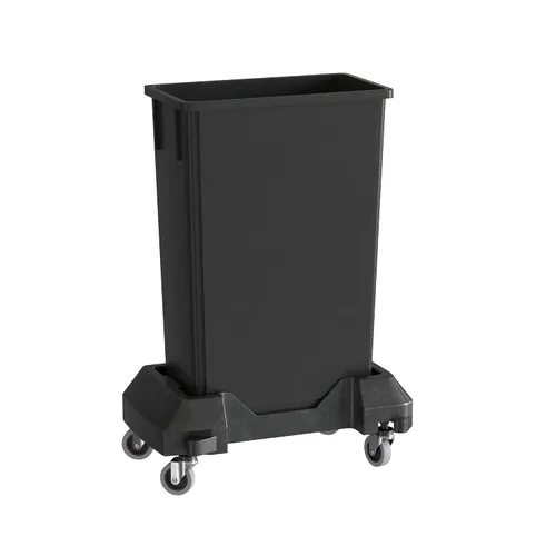 Bote de basura Slim Jim negro de 23 galones con carrito