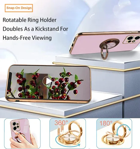 Miniatura 7 de Compatible con Redmi Note 12 4G Case Ring Holder Magnet Green, para Xiaomi Redmi Note 12 4G Funda de teléfono de silicona a prueba de golpes Púrpura