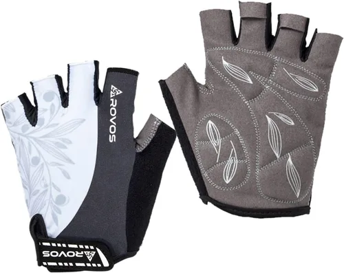 ROVOS Guantes de ciclismo de montaña, guantes de ciclismo para hombresmujeres, almohadillas de absorción de impactos de 0.197 pulgadas (0.197 in),