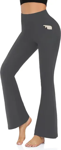 Aoliks Pantalones de yoga con bolsillos para mujer, leggings acampanados con bolsillos, pantalones de trabajo para entrenamiento de jazz