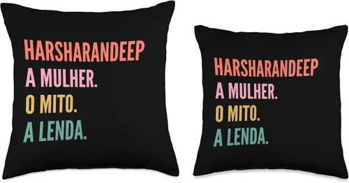 Miniatura 3 de Funny Portuguese First Name Design - Harsharandeep Throw Pillow