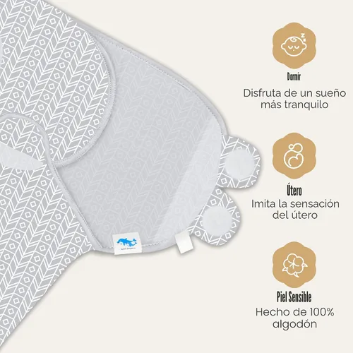 Miniatura 5 de SWEET DOLPHIN Paquete de 3 sacos de dormir envolventes para bebé - Manta envolvente para recién nacido con algodón suave - Envoltura ergonómica