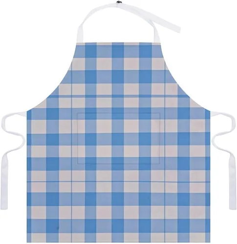 Miniatura 7 de Personalized Blue And White Adult Apron, Kitchen Cooking Aprons for Woman Man, Adjustable Bib Apron with Pocket for Baking, BBQ Crafting Outdoors