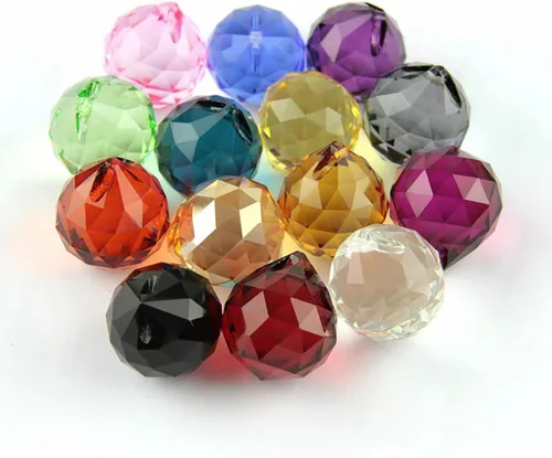 Miniatura 8 de Queenbox - 10 colgantes colgantes de cristal de 1.575 pulgadas (1.575 in) con agujero para lámpara de araña Feng Shui ventana, color azul claro