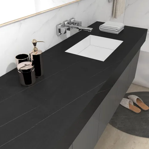 Miniatura 2 de Papel de contacto de mármol negro de la marca Decotalk para encimeras, impermeable, de vinilo, papel pintado de encimera, despegar y pegar, papel