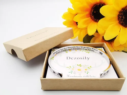 Miniatura 294 de Pulseras inspiradoras para mujer, joyería de acero inoxidable, con refranes, pulsera motivacional con mensaje oculto, pulseras grabadas para mejor
