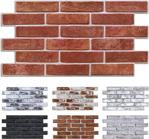 Miniatura 14 de Commomy Paneles de pared 3D de ladrillo sintético, 12 piezas de 22.8 x 11.8 pulgadas, azulejos finos y adhesivos de PVC UrltraLight para cocina