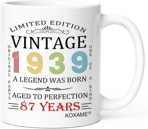 Miniatura 71 de Regalos de cumpleaños número 100 para hombres, taza de café vintage de 1926 de 11 onzas para mujeres, regalo de broma para hombre de 100 años