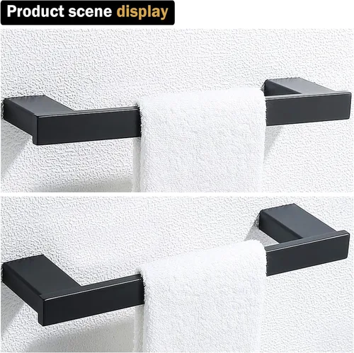 Miniatura 6 de RANDOM Toallero de mano moderno de 12 pulgadas negro mate montado en la pared SUS304 de acero inoxidable para cocina, accesorios de baño