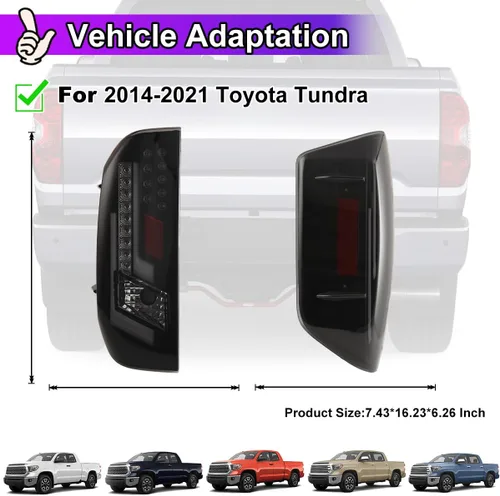Miniatura 4 de Nixon Offroad Luces traseras para Toyota Tundra 2014 2015 2016 2017 2018 2019 2020 2021 luces traseras LED de repuesto para luces traseras
